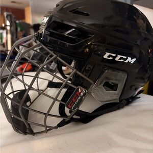 CCM Black and Gray Hockey Helmet with Cage